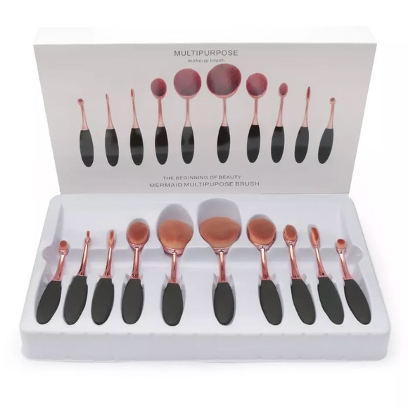 Other - • Brand New Professional 10pcs Oval Makeup Brushes